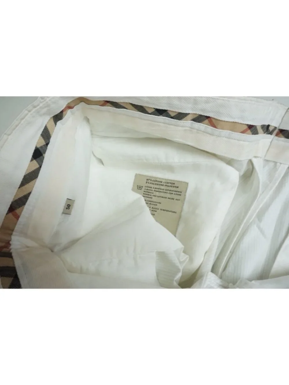 Burberry London White Striped Cotton Blend Slim Chino Pant 50 EU BRAND NEW